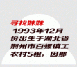 失踪人员：失散多年的妹妹